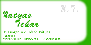 matyas tekar business card